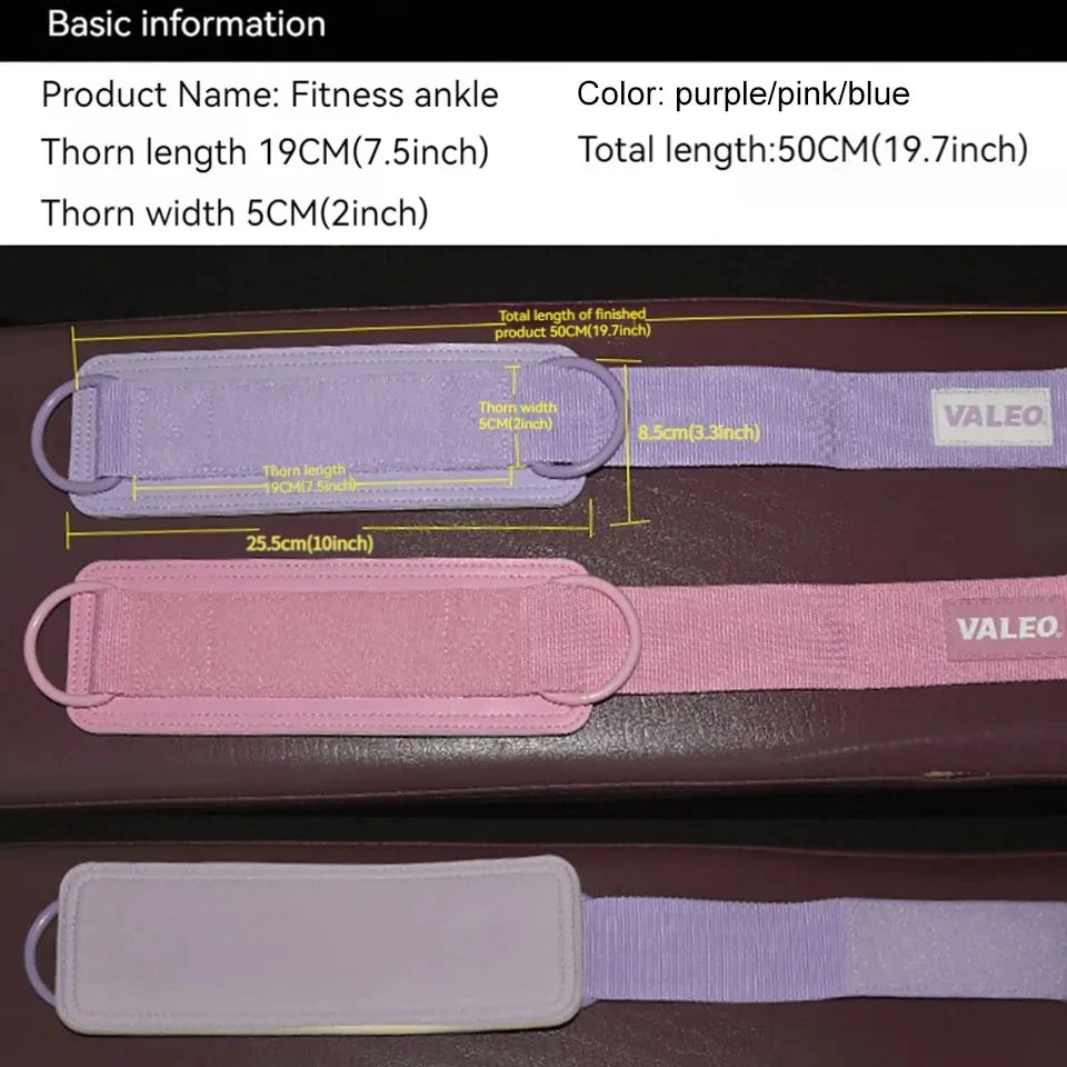 1Pcs Fitness Ankle Straps Adjustable Foot Support Padded Cuffs Ankle Weight Leg Training Brace Yoga Pilates Sport Tool Unisex
